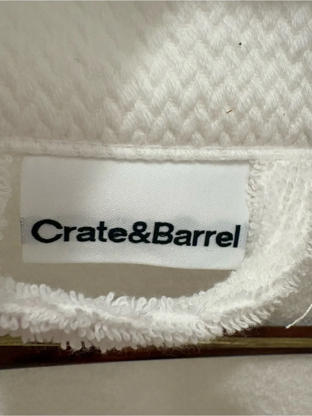Crate&Barrel White Terry Robe with Pink Embroidered Monogram AG - Picture 2 of 5